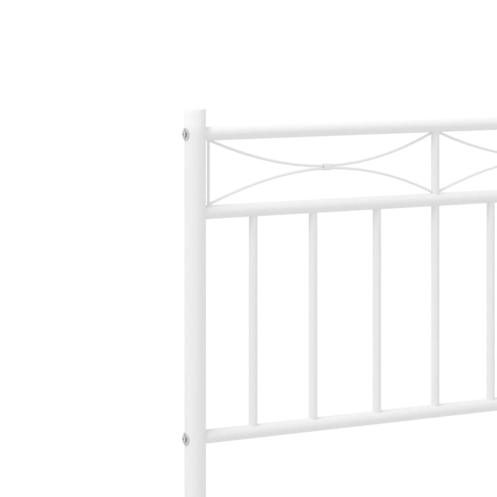 Sengeramme i metall uten madrass med hodegavl hvit 75x190 cm