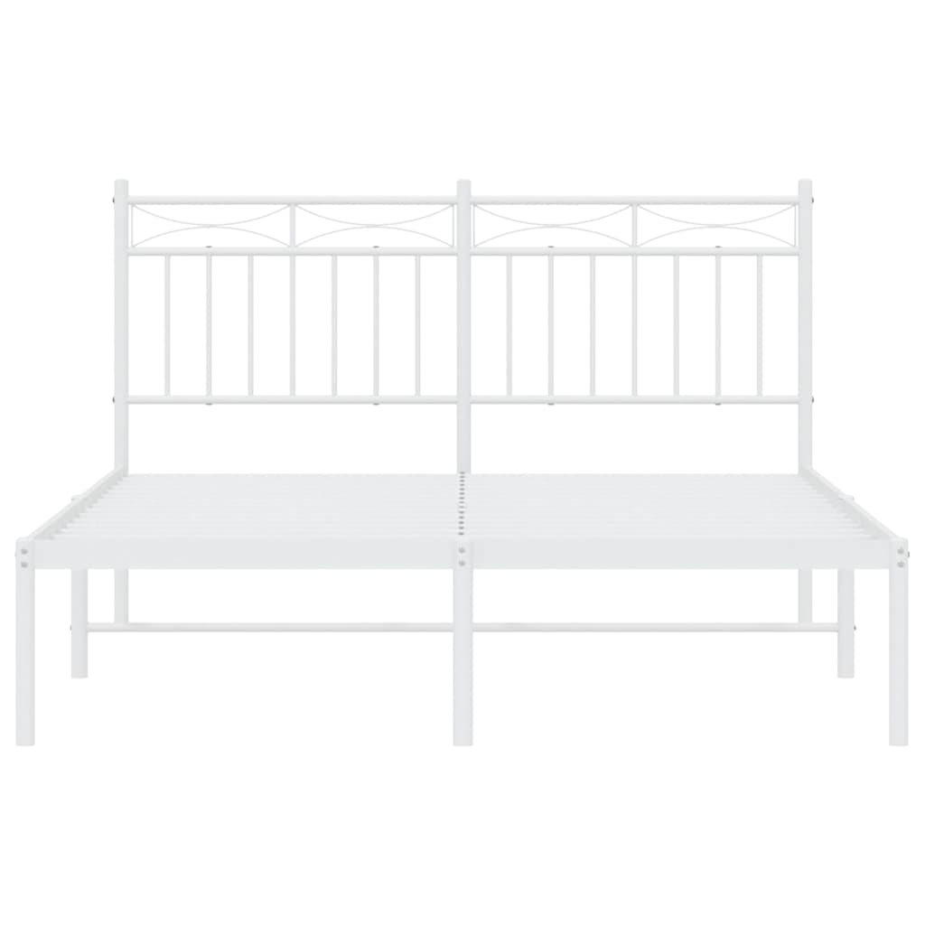 Sengeramme i metall med hodegavl hvit 135x190 cm