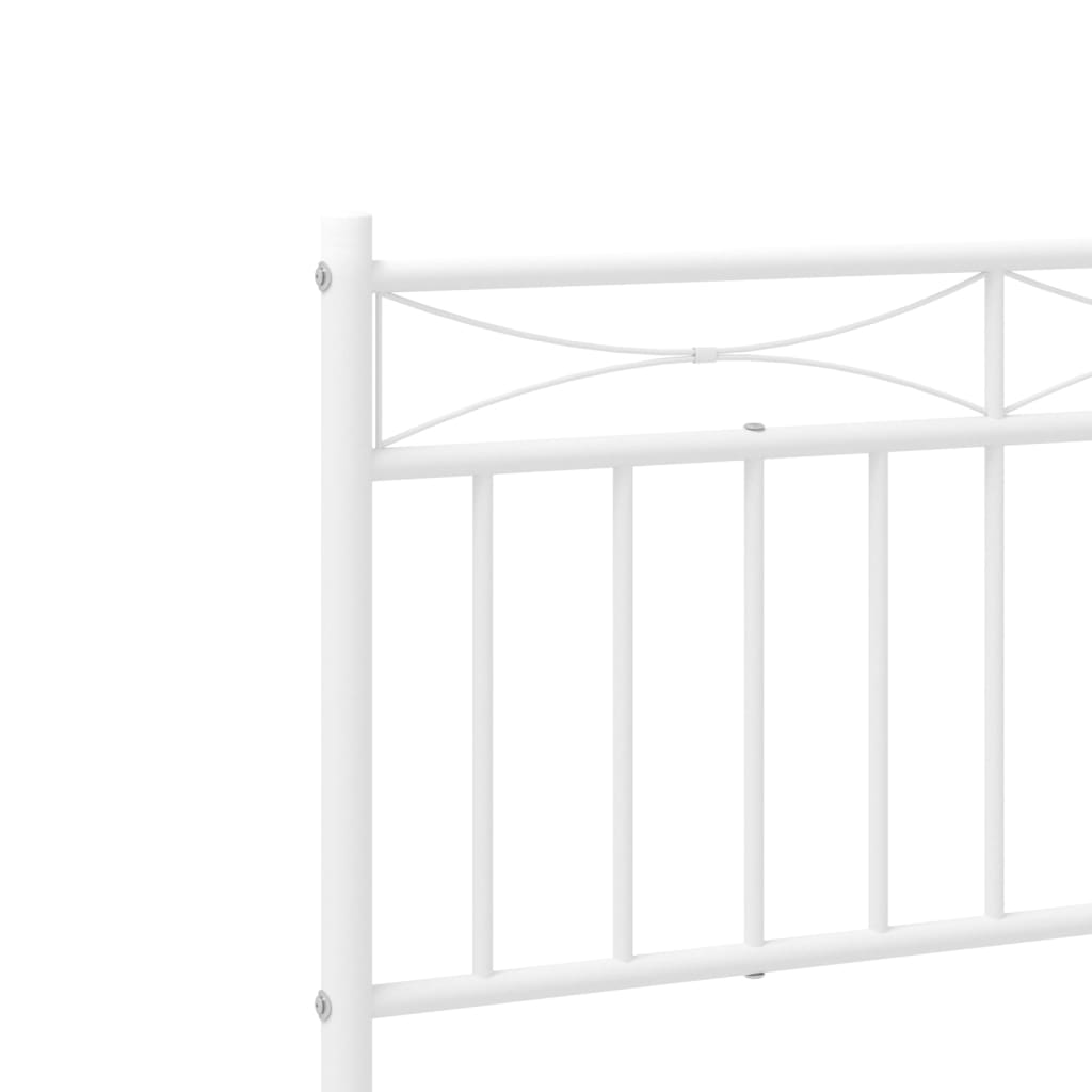 Sengeramme i metall med sengegavl hvit 200x200 cm vidaXL