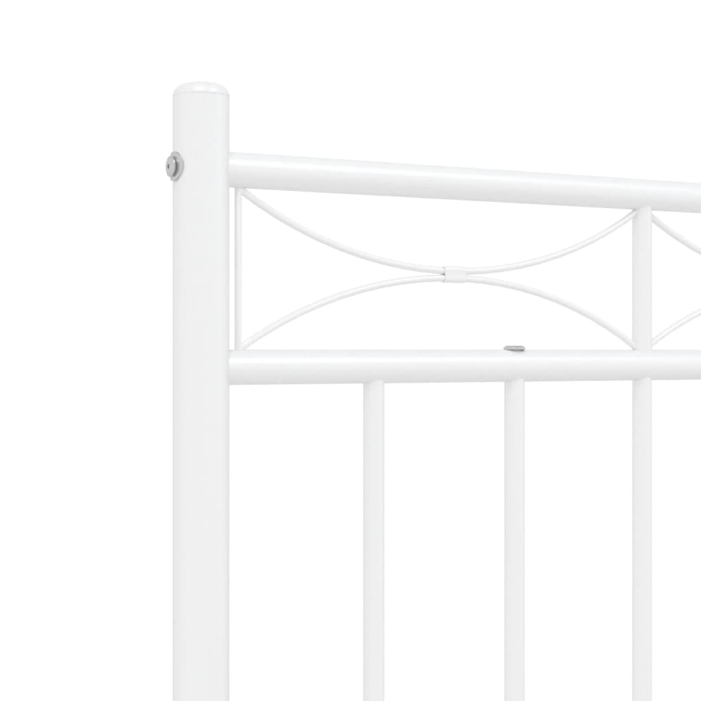 Sengeramme i metall med hode- og fotgavl hvit 120x190 cm vidaXL