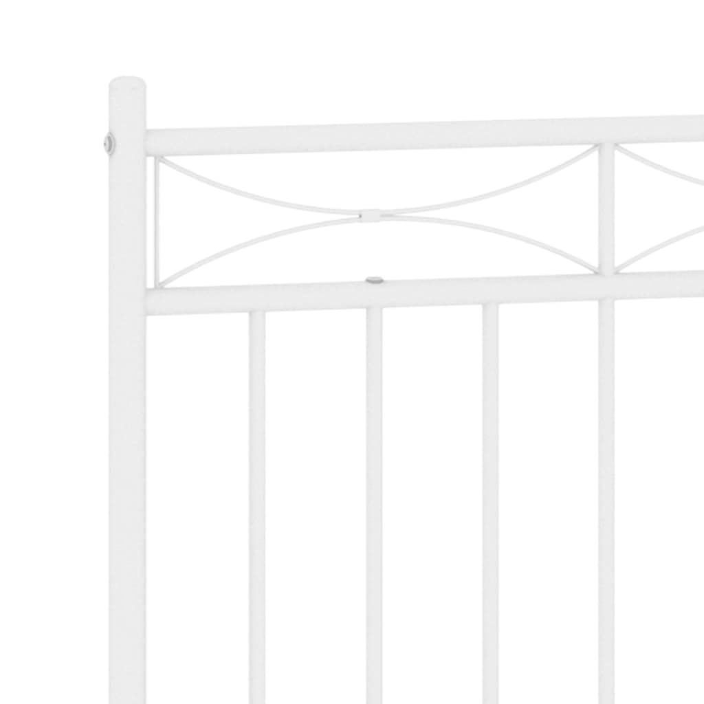 Utskiftbar sengegavl i metall hvit 150 cm