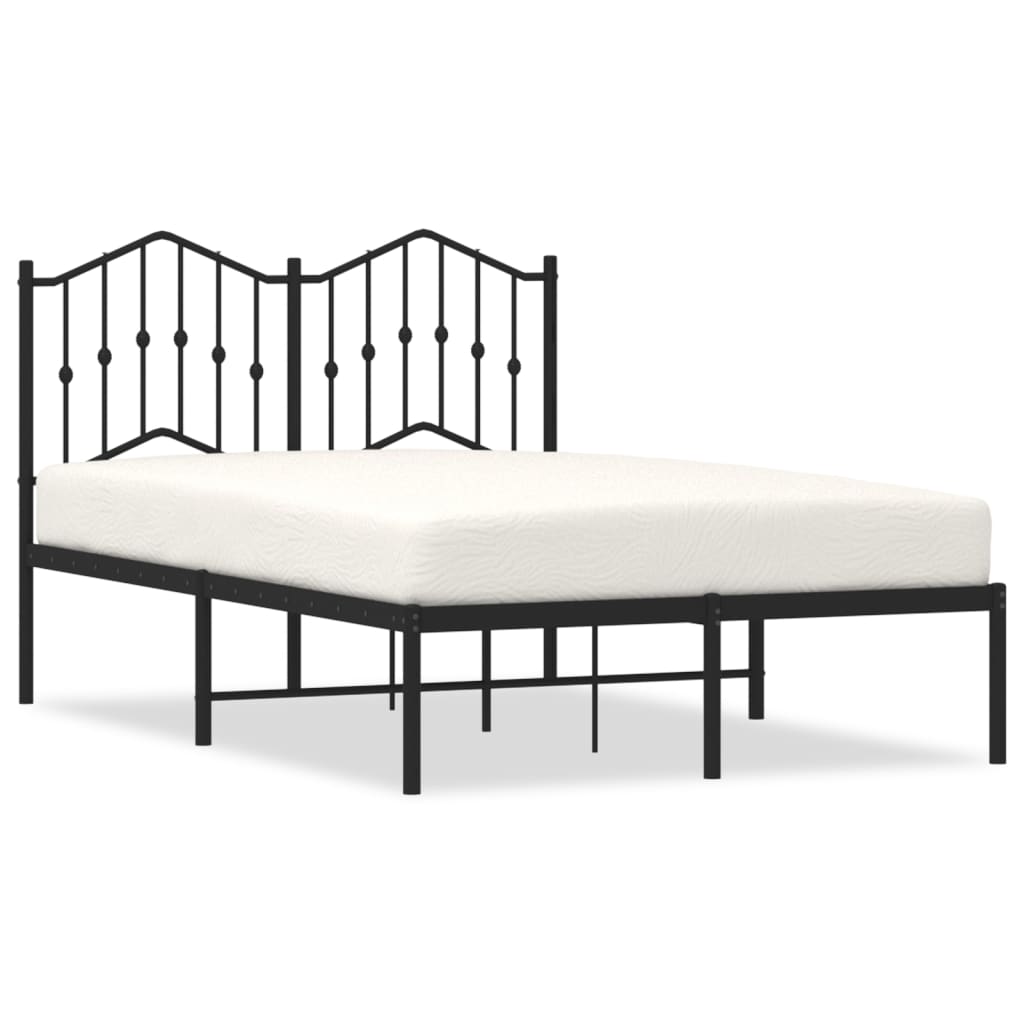 Sengeramme i metall med hodegavl svart 120x190 cm vidaXL