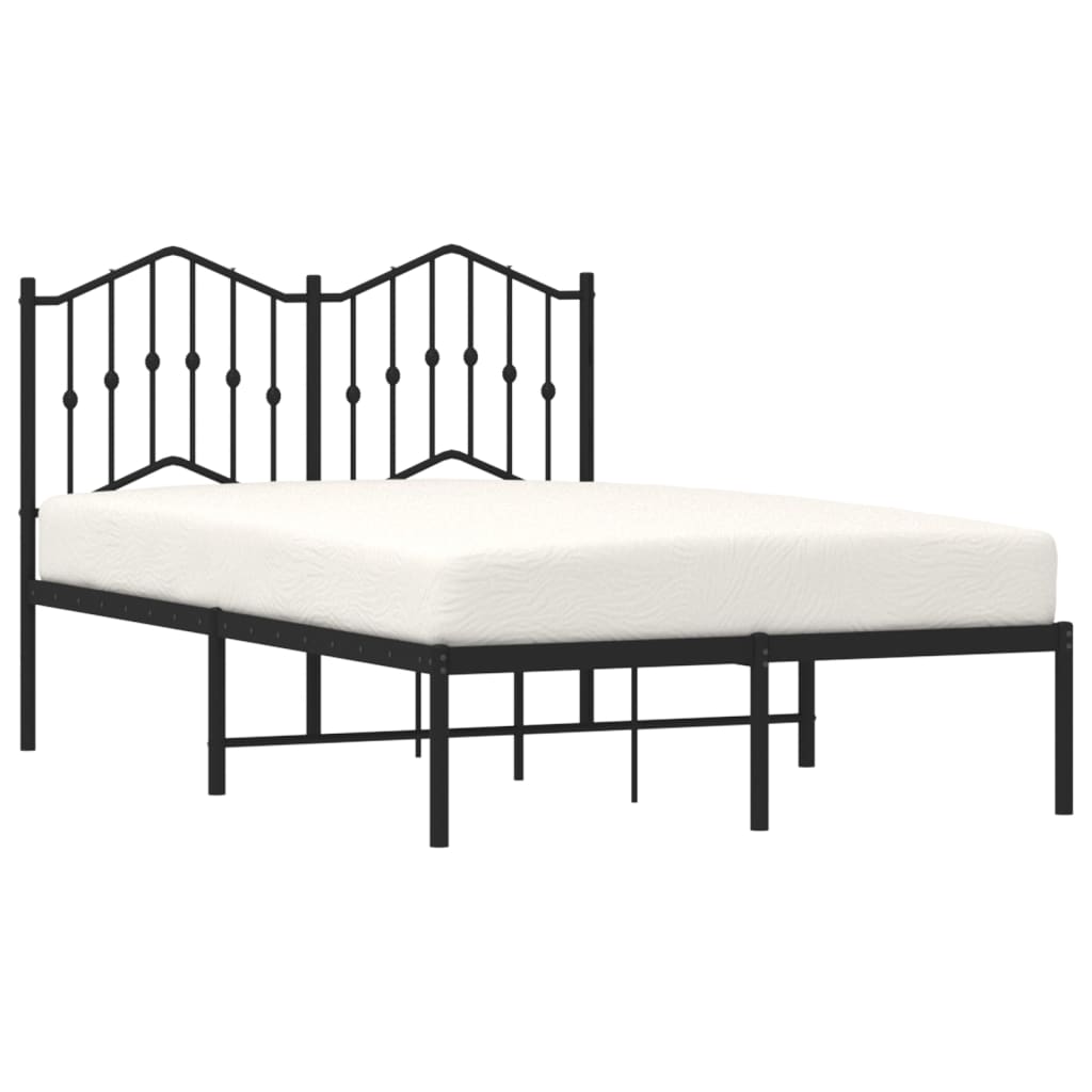 Sengeramme i metall med hodegavl svart 120x190 cm vidaXL