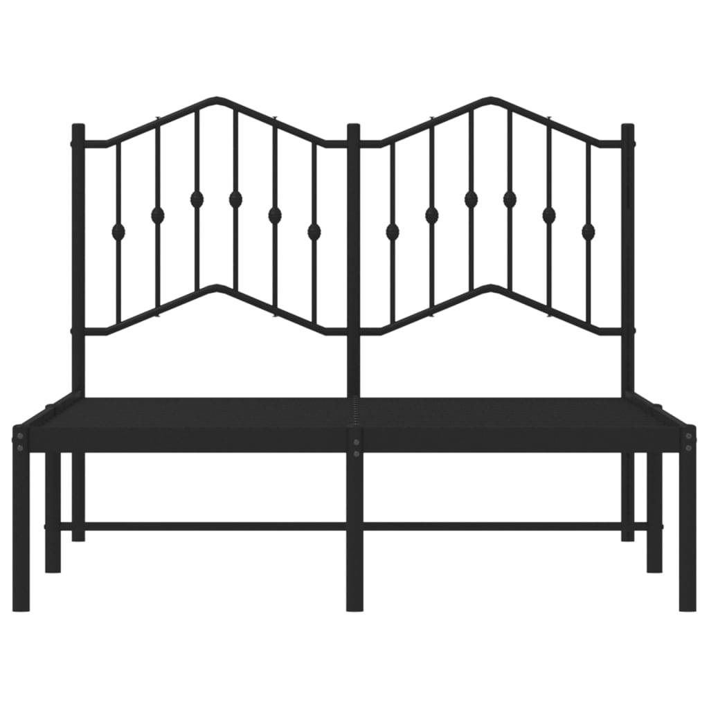 Sengeramme i metall med hodegavl svart 120x190 cm vidaXL