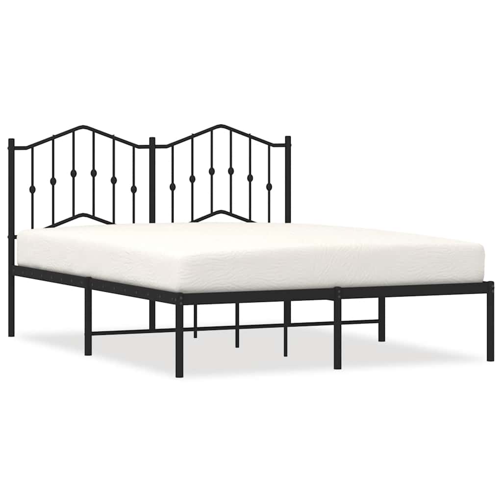 Sengeramme i metall med hodegavl svart 135x190 cm