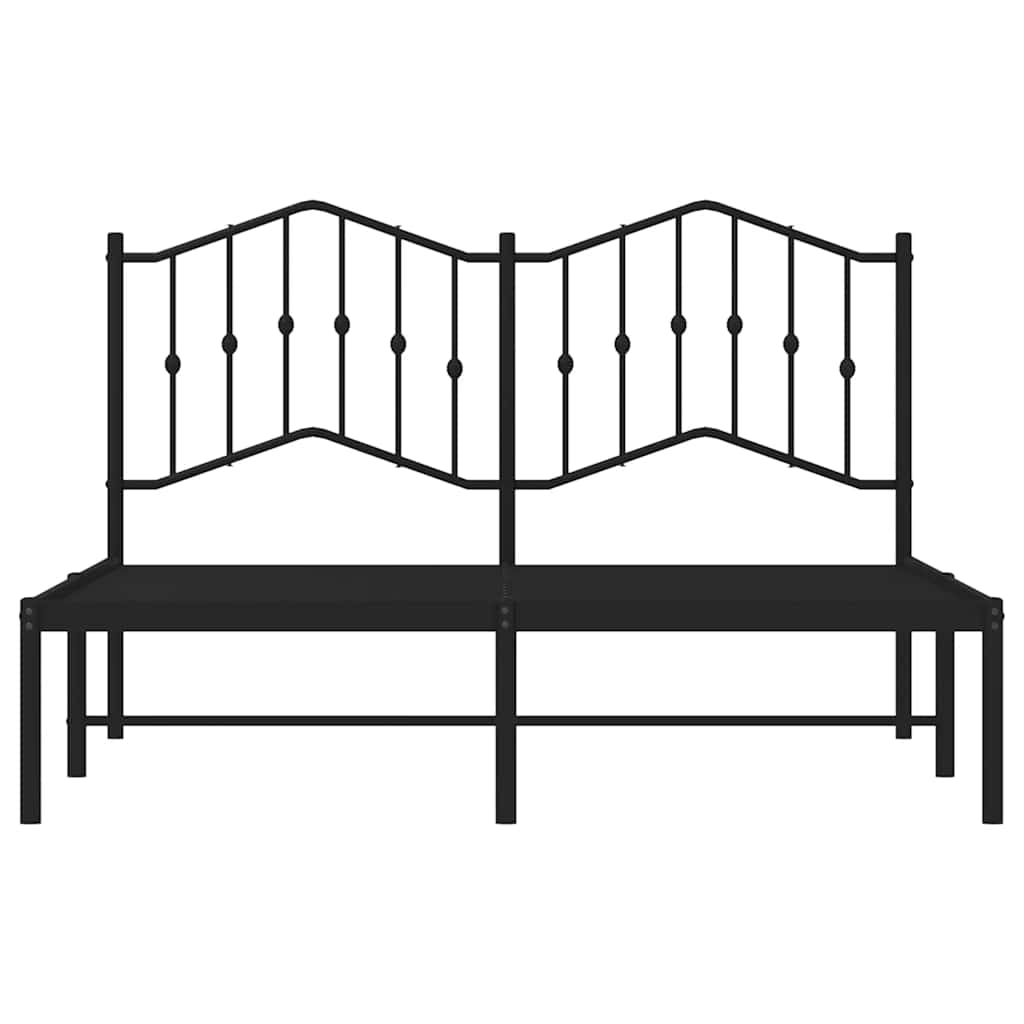 Sengeramme i metall med sengegavl svart 150x200 cm