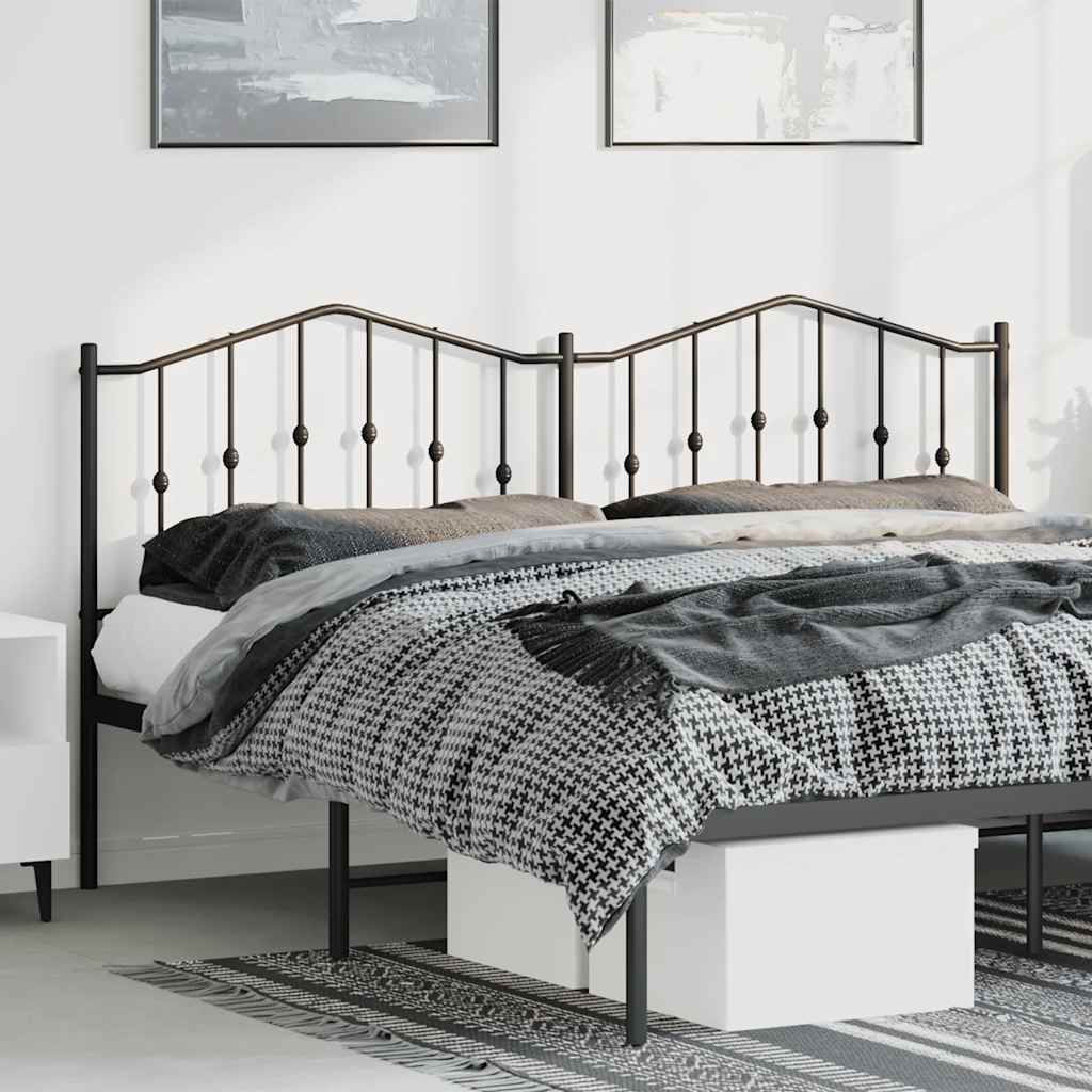 Utskiftbar sengegavl i metall svart 193 cm