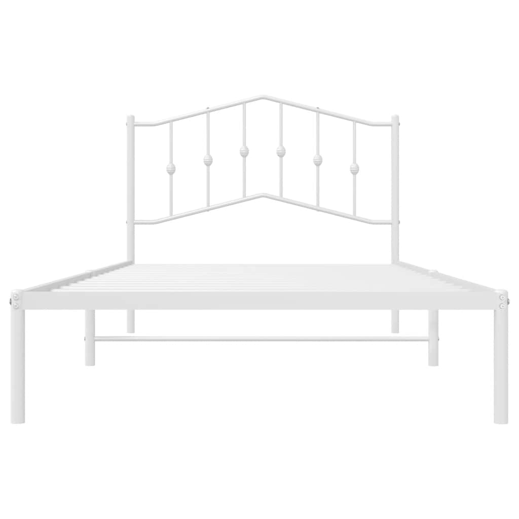 Sengeramme i metall med hodegavl hvit 100x200 cm