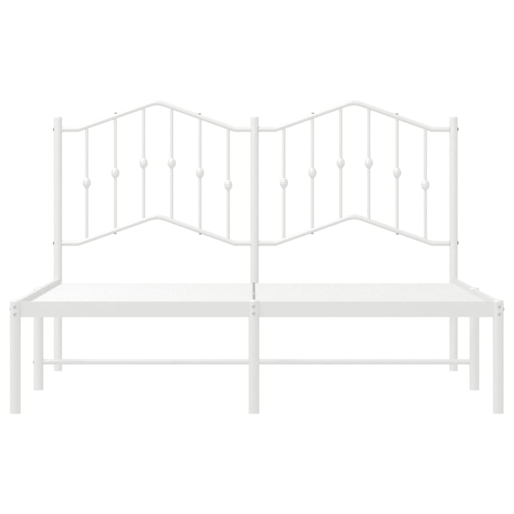 Sengeramme i metall med sengegavl hvit 150x200 cm vidaXL