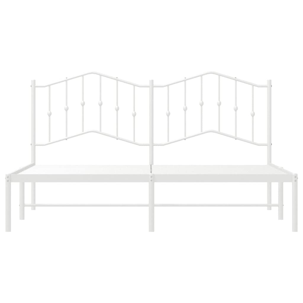 Sengeramme i metall med sengegavl hvit 180x200 cm vidaXL