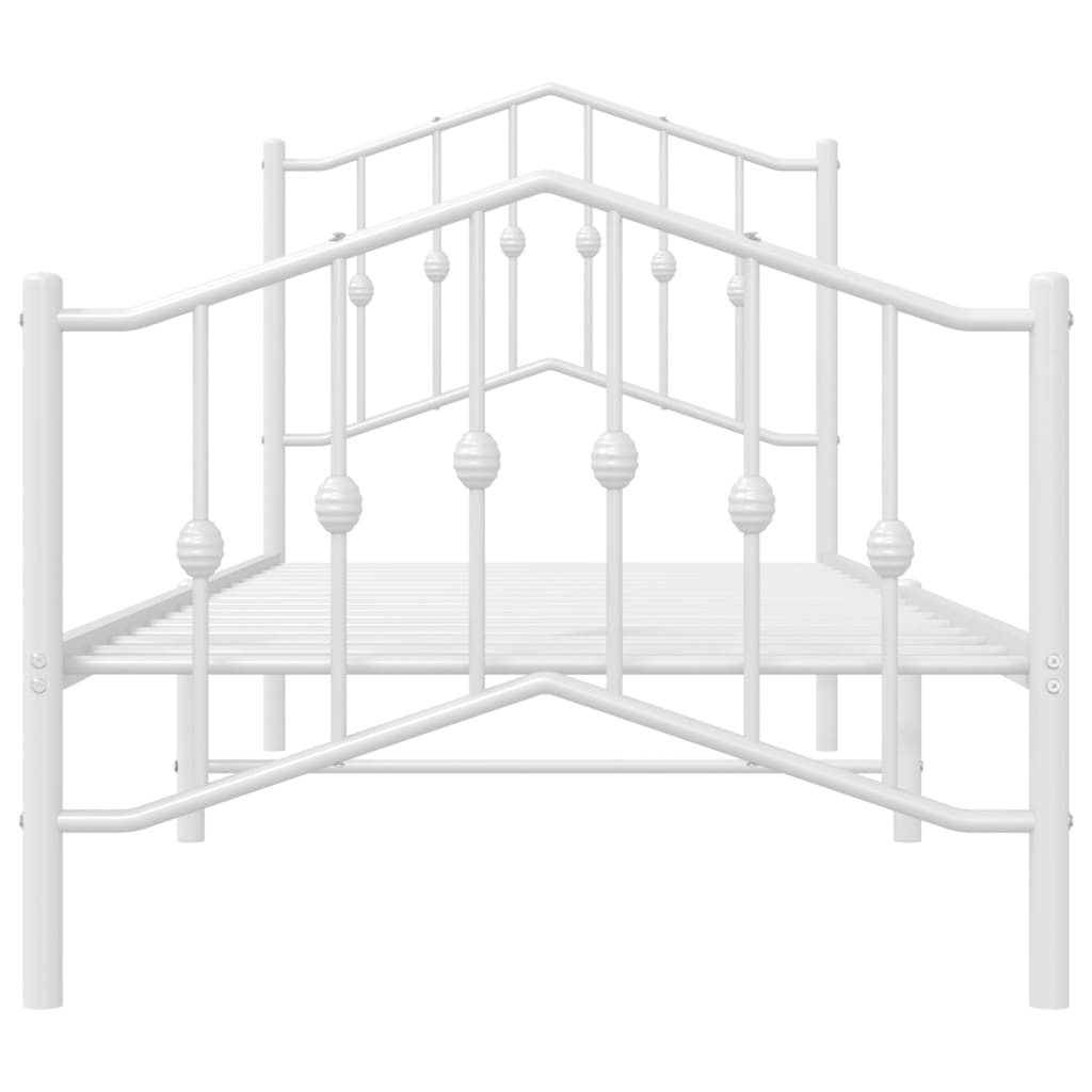 Sengeramme i metall med hode- og fotgavl hvit 80x200 cm vidaXL