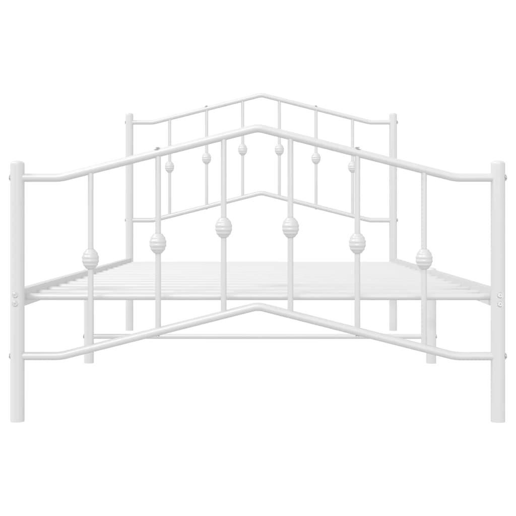 Sengeramme i metall med hode- og fotgavl hvit 100x200 cm