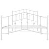 Sengeramme i metall med hode- og fotgavl hvit 100x200 cm
