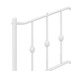 Sengeramme i metall med hode- og fotgavl hvit 100x200 cm