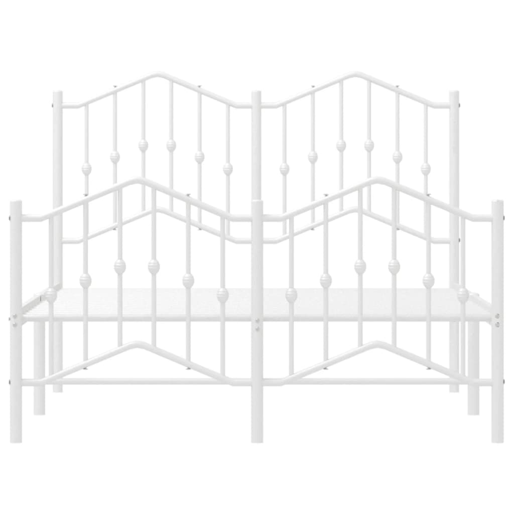Sengeramme i metall med hode- og fotgavl hvit 120x190 cm