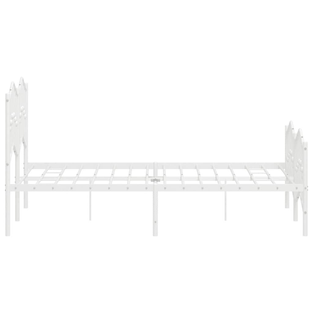 Sengeramme i metall med hode- og fotgavl hvit 120x190 cm