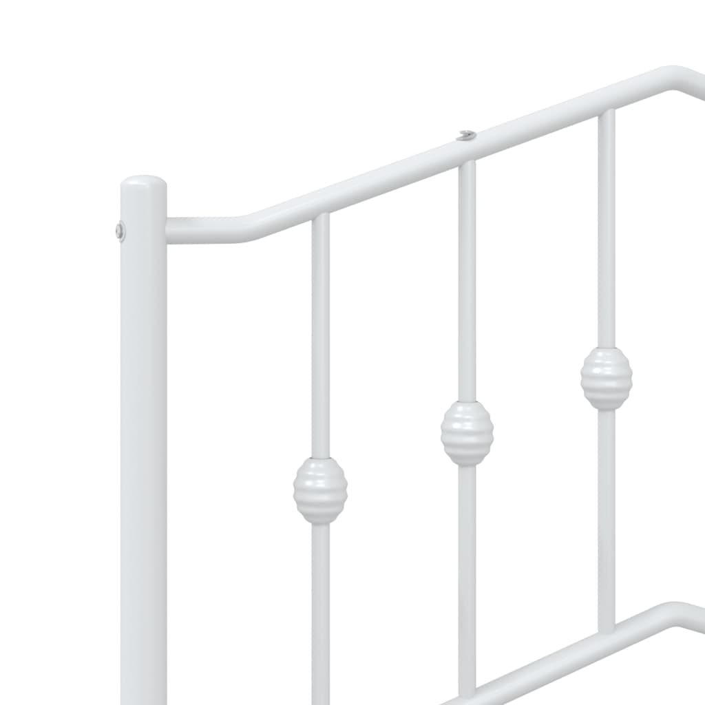 Utskiftbar sengegavl i metall hvit 75 cm vidaXL