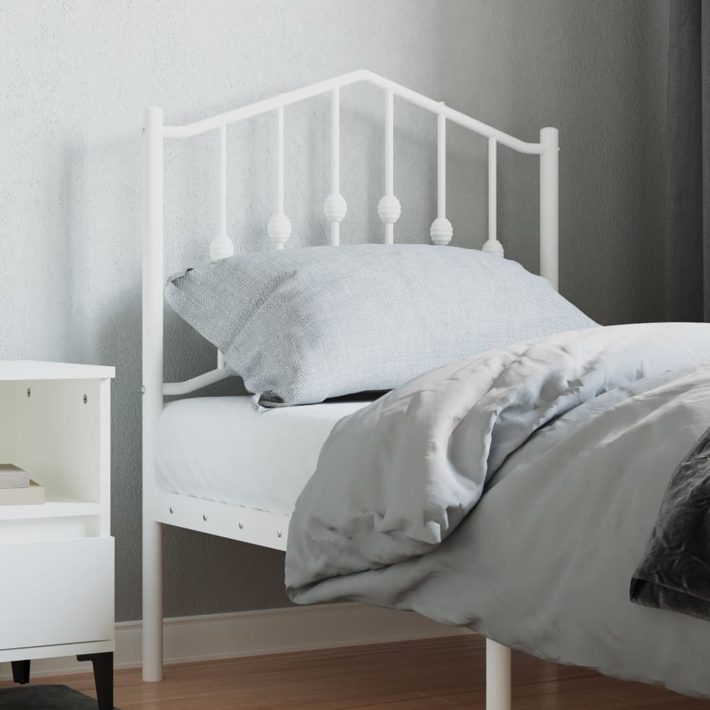 Utskiftbar sengegavl i metall hvit 75 cm vidaXL
