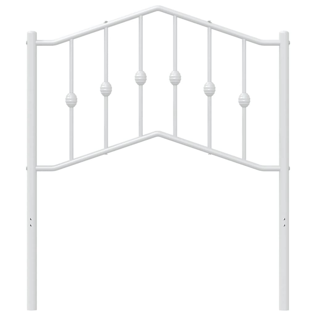 Utskiftbar sengegavl i metall hvit 80 cm vidaXL