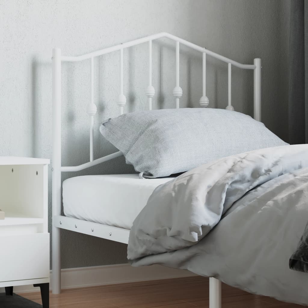 Utskiftbar sengegavl i metall hvit 90 cm