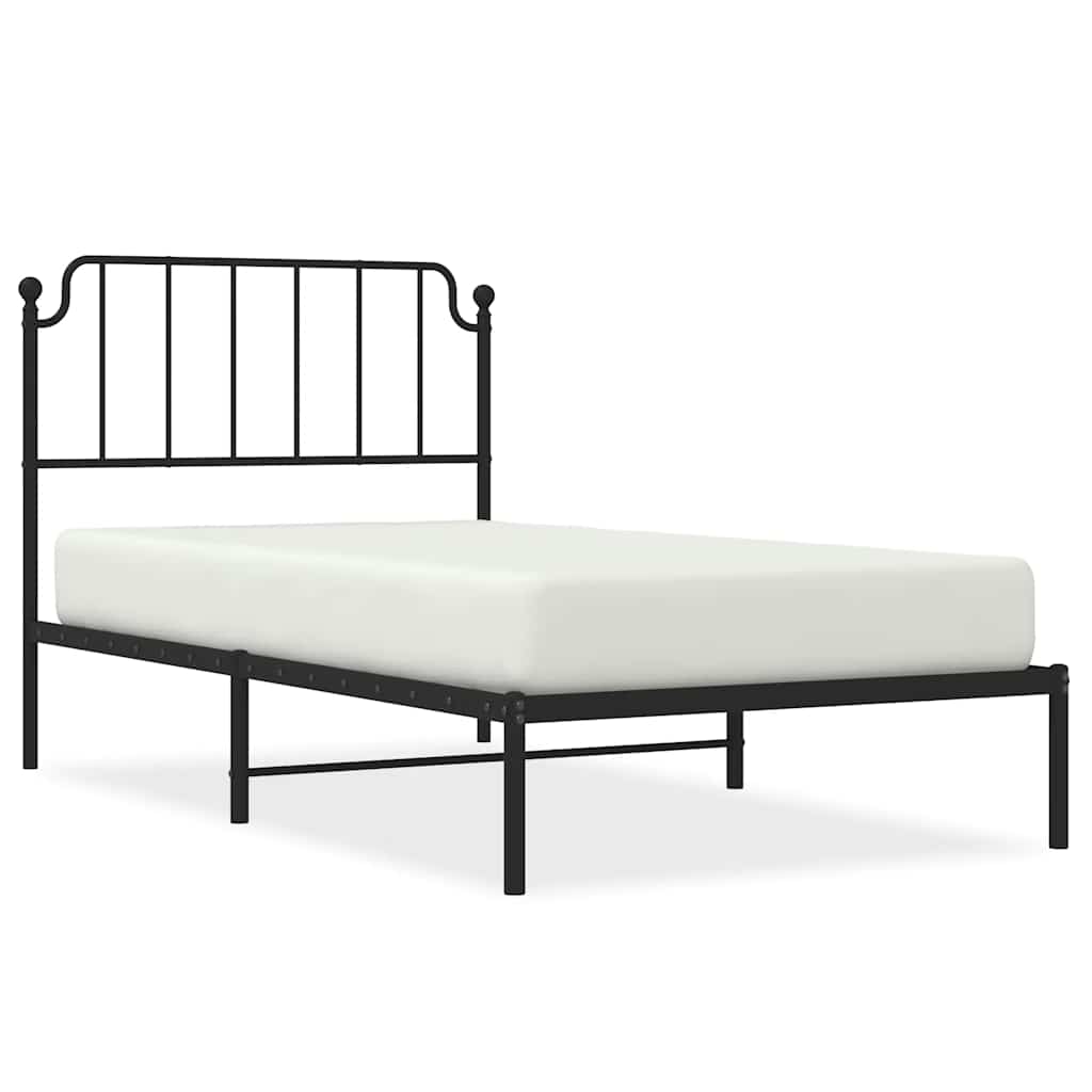 Sengeramme i metall med hodegavl svart 100x190 cm