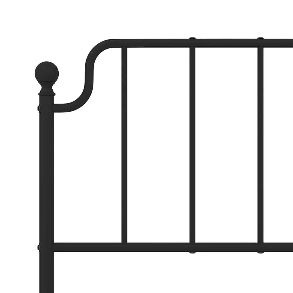 Sengeramme i metall med hodegavl svart 135x190 cm