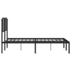 Sengeramme i metall med sengegavl svart 140x200 cm