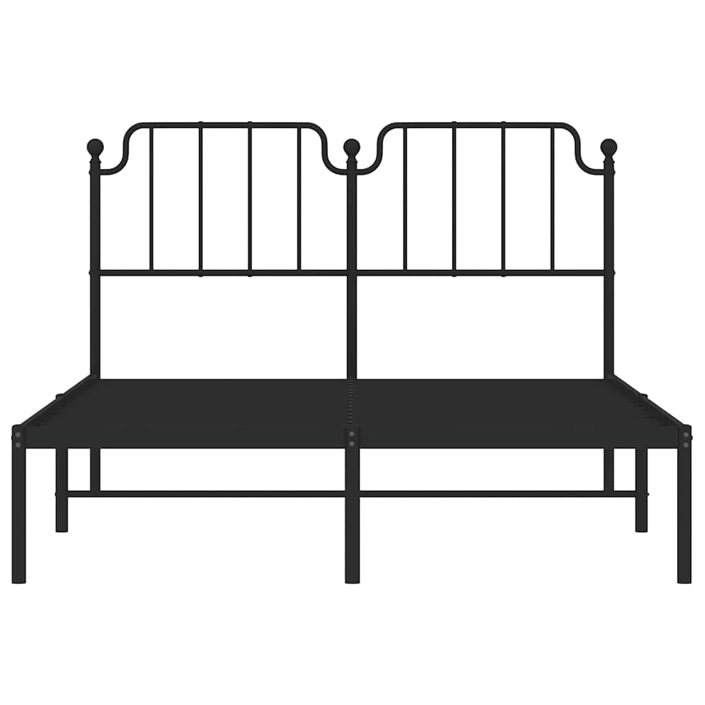 Sengeramme i metall med sengegavl svart 150x200 cm