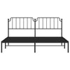 Sengeramme i metall med sengegavl svart 200x200 cm