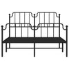 Sengeramme i metall med hode- og fotgavl svart 135x190 cm