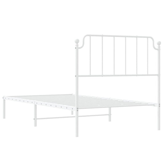 Sengeramme i metall med hodegavl hvit 100x190 cm