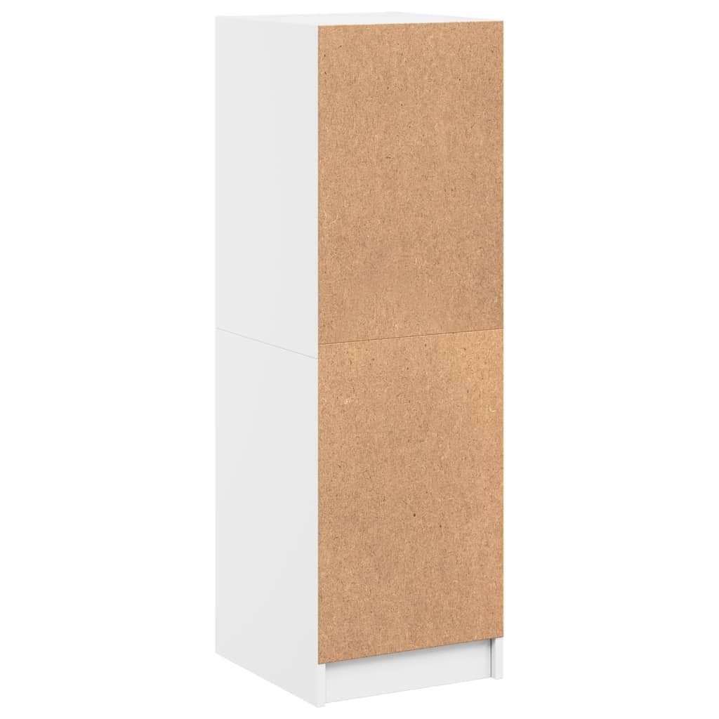 Highboard med glassdører hvit 35x37x109 cm