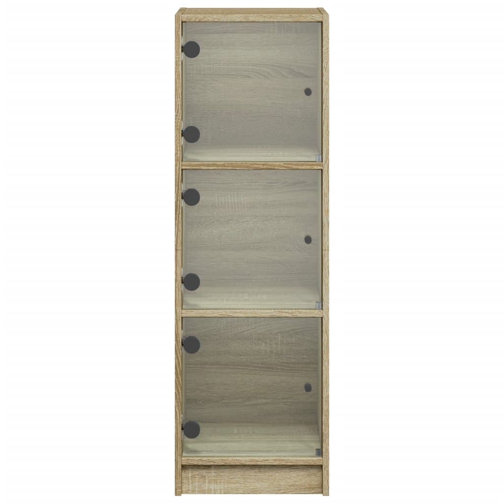 Highboard med glassdører sonoma eik 35x37x109 cm