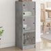 Highboard med glassdører betonggrå 35x37x109 cm