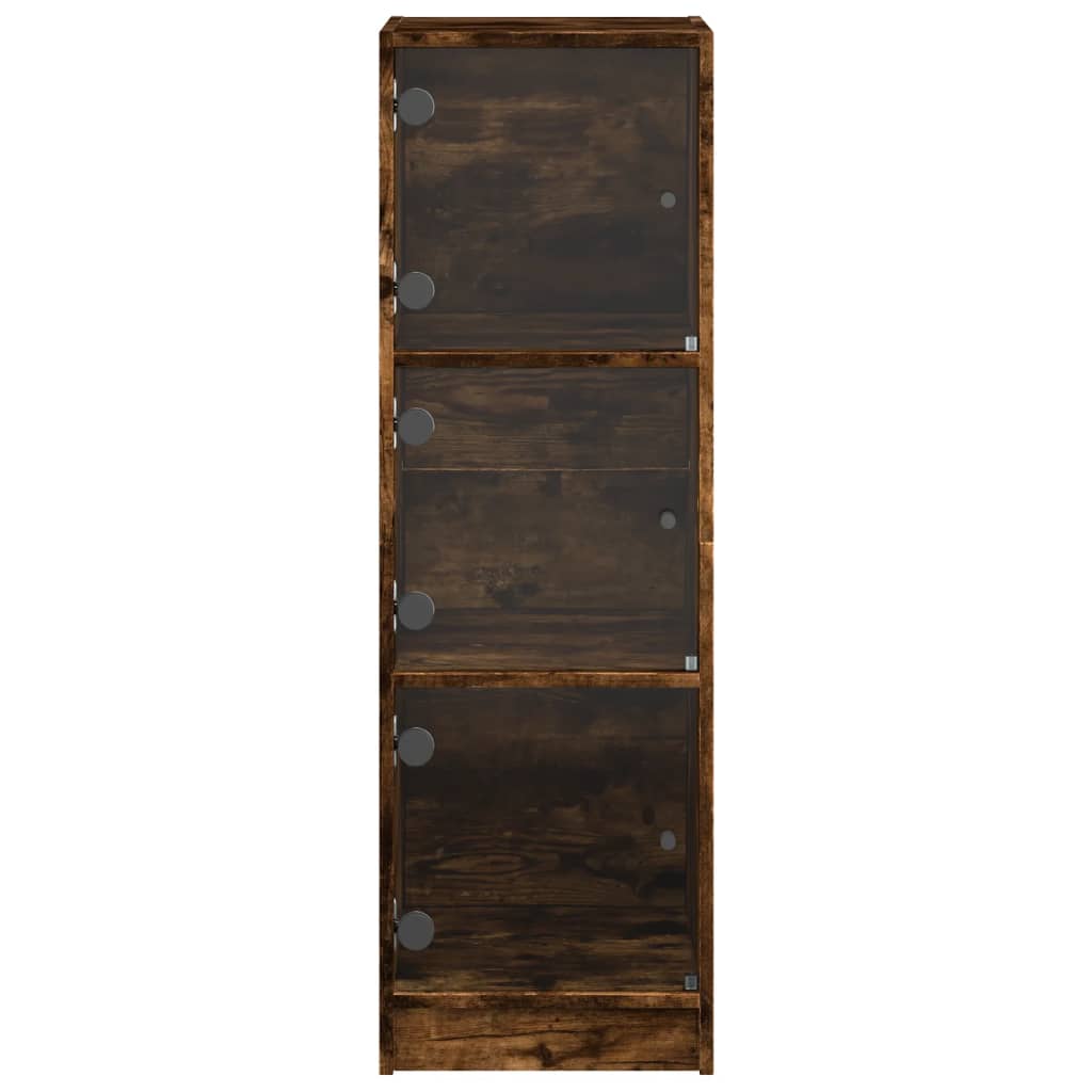 Highboard med glassdører røkt eik 35x37x109 cm
