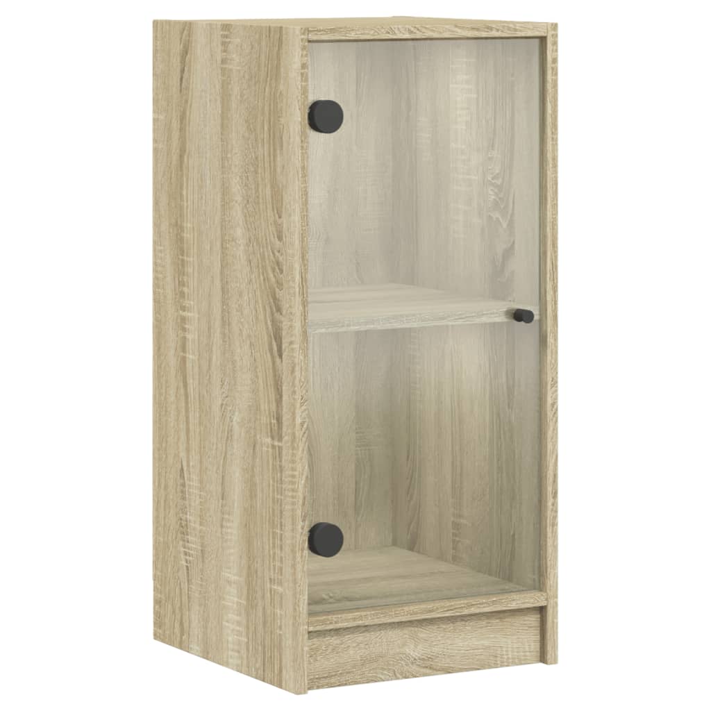 Sideskap med glassdører sonoma eik 35x37x75,5 cm