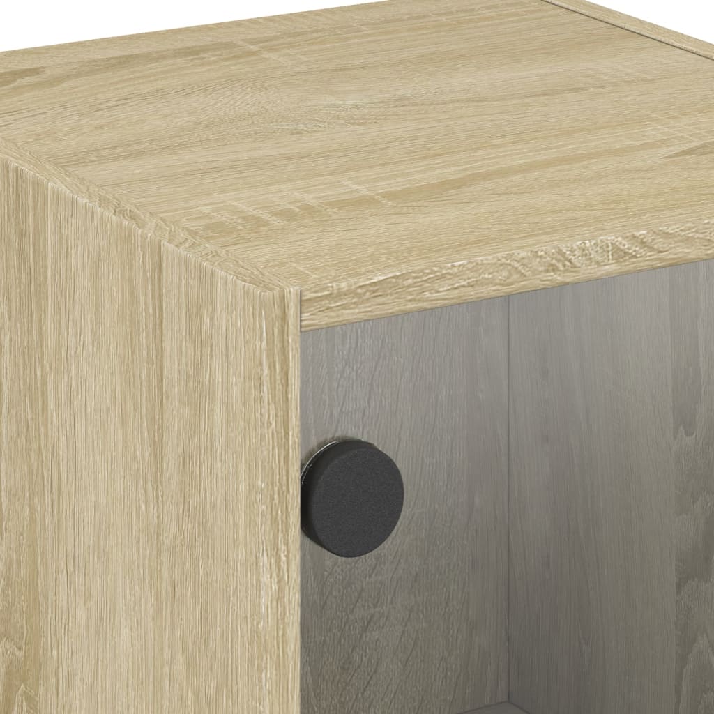 Sideskap med glassdører sonoma eik 35x37x75,5 cm