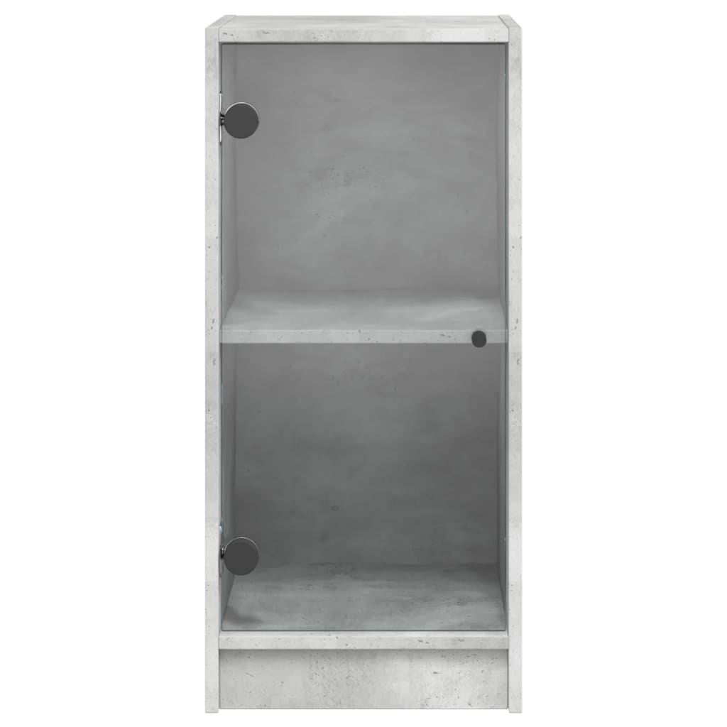 Sideskap med glassdører betonggrå 35x37x75,5 cm