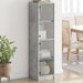 Highboard med glassdører betonggrå 35x37x142 cm