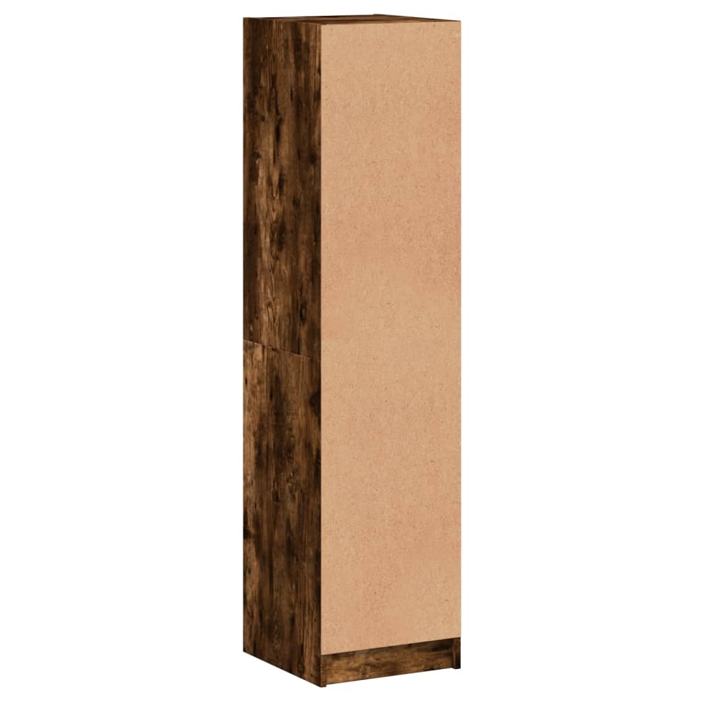 Highboard med glassdør røkt eik 35x37x142 cm