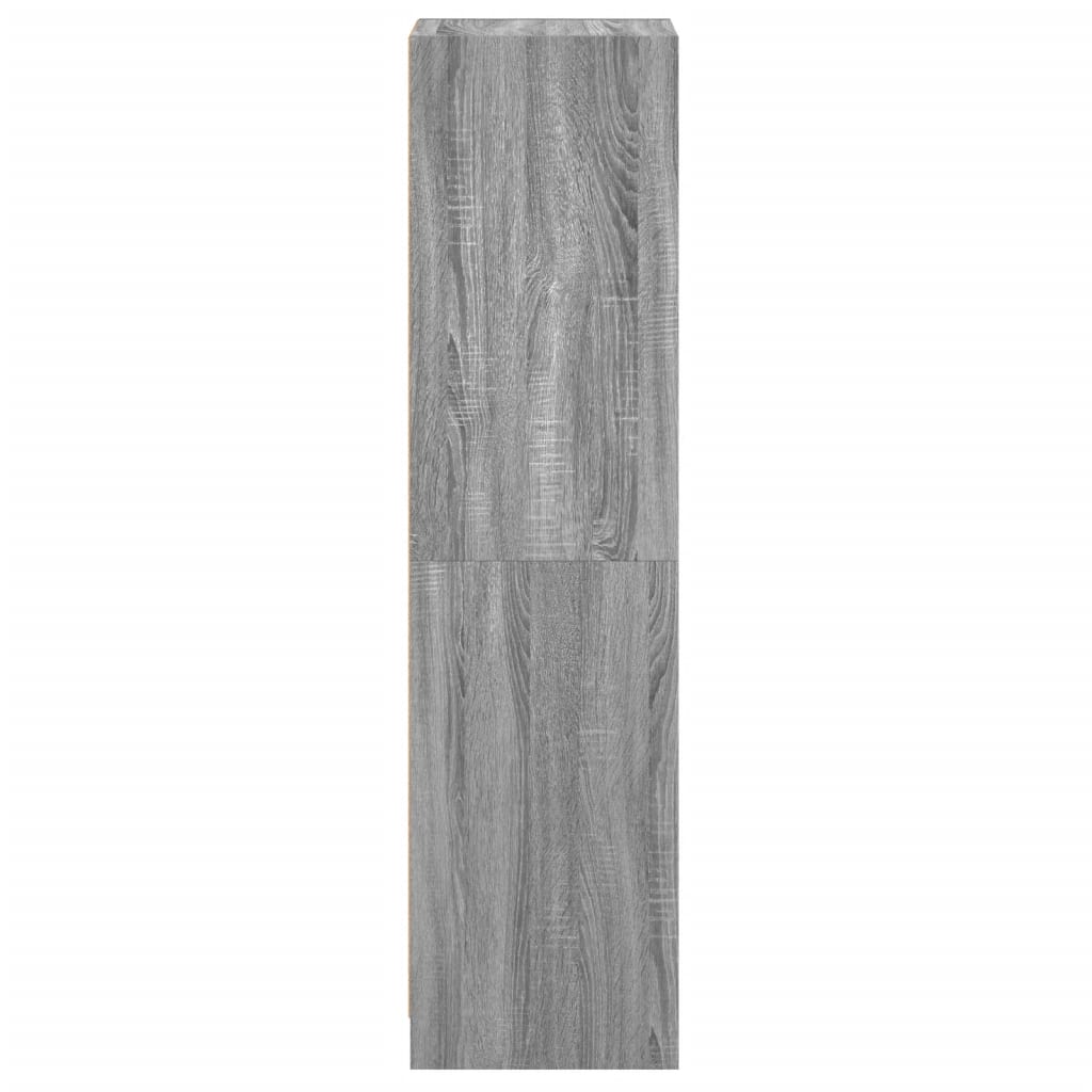 Highboard med glassdører grå sonoma 35x37x142 cm