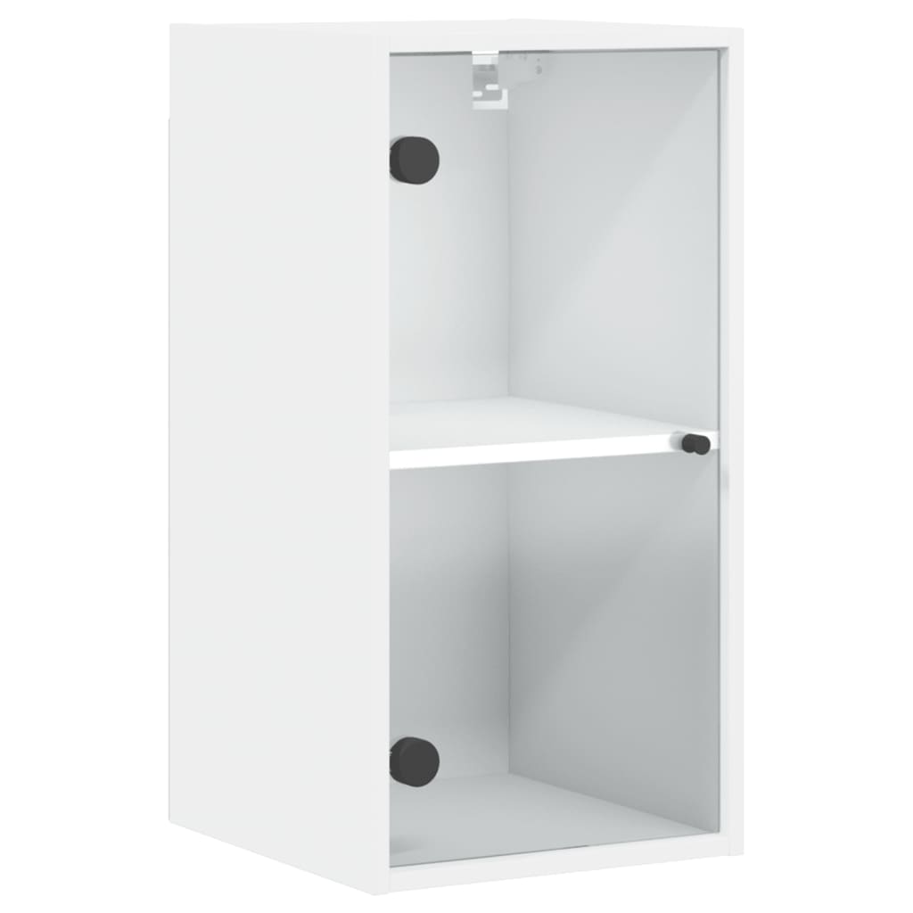 Sideskap med glassdører hvit 35x37x68,5 cm