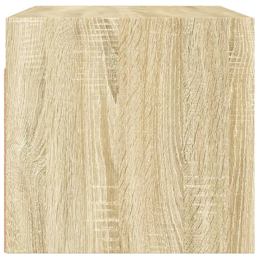 Veggskap med glassdører 2 stk sonoma eik 68,5x37x35 cm