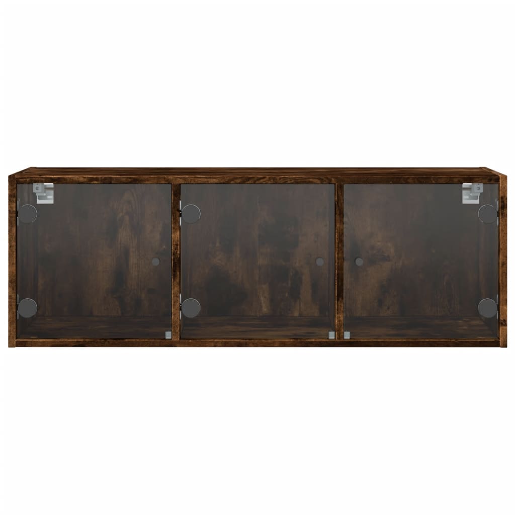 Sideskap med glassdører røkt eik 102x37x35 cm