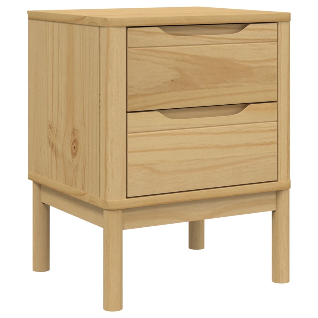 Nattbord voksbrun 45x39x57 cm heltre furu
