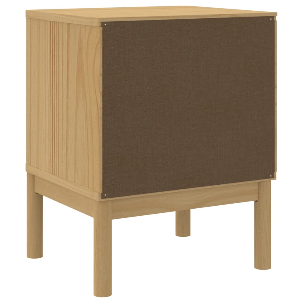 Nattbord voksbrun 45x39x57 cm heltre furu
