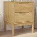 Nattbord voksbrun 45x39x57 cm heltre furu