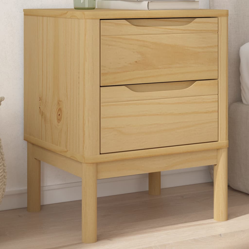 Nattbord voksbrun 45x39x57 cm heltre furu