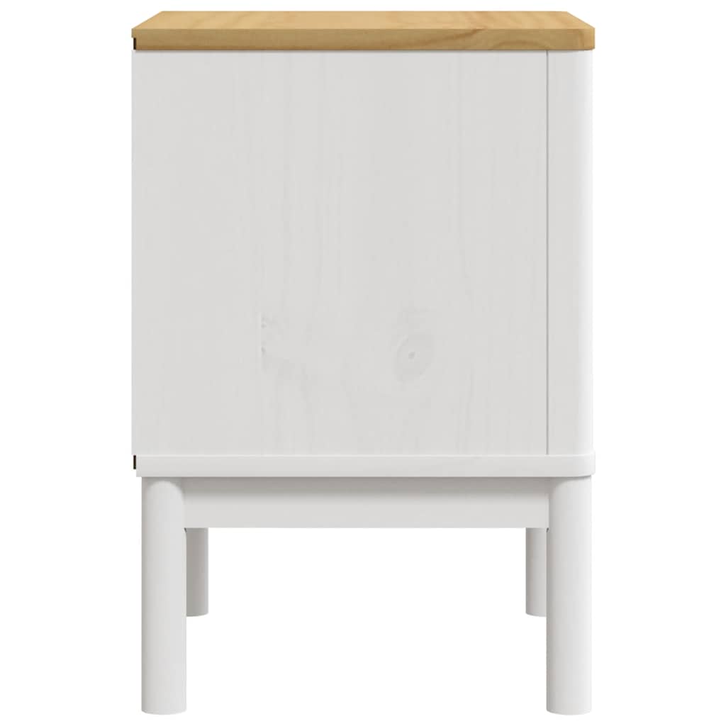 Nattbord hvit 45x39x57 cm heltre furu