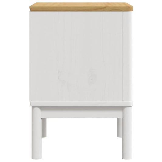 Nattbord hvit 45x39x57 cm heltre furu